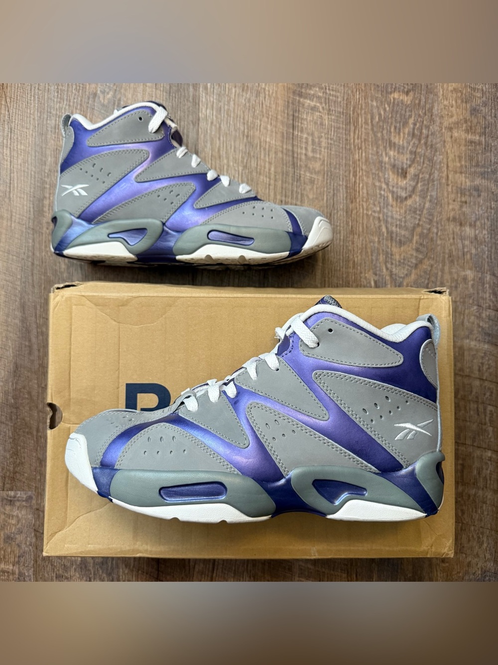Reebok Kamikaze 1 Mid Team Purple Grey Isaiah Thomas Sacramento Kings